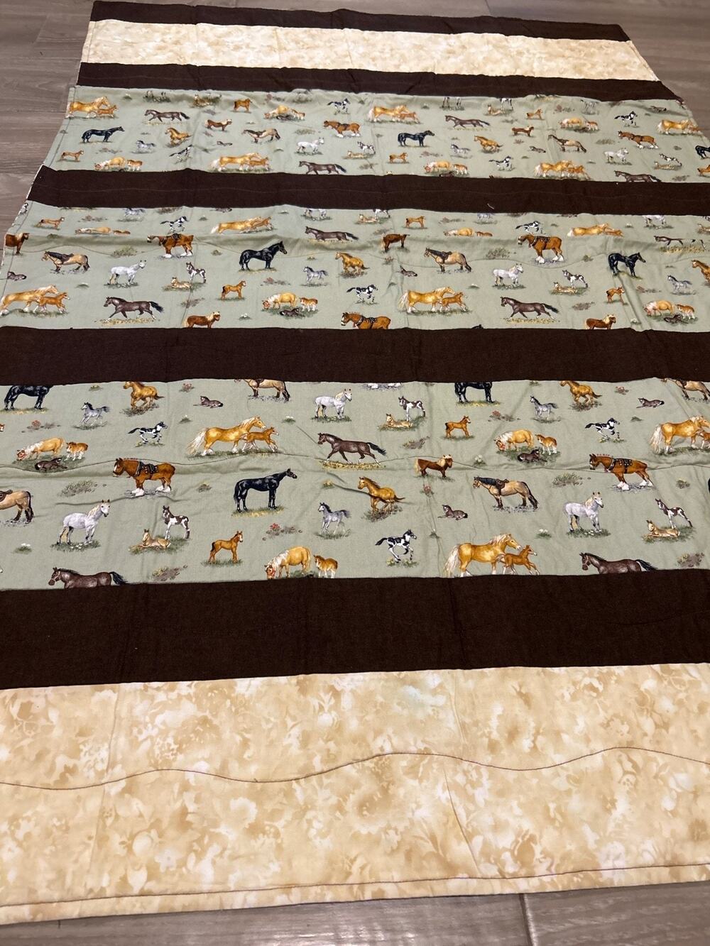 Handcrafted Horse Quilt 40"x58"